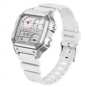 cheap Digital Watches-SANDA Men Digital Watch Outdoor Fashion Casual Wristwatch Luminous Stopwatch Alarm Clock Three Time Zones Steel Silicone Gel Watch