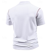 economico Maglietta casual Henley-Per uomo Maglietta Maglia Henley Camicia a Maniche Corte Manica Corta Henley Estate Blocco di colori Moda Designer Essenziale Patchwork Tasca Vacanza Streetwear Uscire Vinaccia Nero Bianco Maglietta