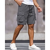economico All&amp;#39;aperto-Per uomo Pantaloncini cargo Shorts Pantaloncini Estivi Coulisse Elastico in vita Multi-tasche Semplice Comodità Indossabile Lunghezza al ginocchio All&#039;aperto Sport Quotidiano Moda Casual Nero Verde
