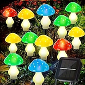 ieftine Lumini de peisaj-8 buc lumini solare de grădină cu ciuperci, lumini de grădină impermeabile cu ciuperci, pentru Crăciun, Halloween, Ziua Recunoștinței, curte, gazon, alee, decorațiuni de petrecere de sărbători