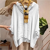 economico Camicie-Per donna Blusa Tinta unica Elegante Casual Mezza Manica Scollo a V Top Regolari Quotidiano Ferie Nero Bianco Giallo Blu marino Arancione Estate Autunno