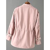 billige Blazere og dresser-Dame Uformell jakke Bekvem Pustende Lomme Fritid عادي Gate Avslappet Dagligdagstøy Glidelås Normal Aftæpning Løstsittende Langermet Yttertøy Svart Hvit Rosa Sommer