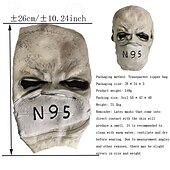 cheap Halloween Mask &amp; Props-Halloween Virus Mask For Adults Realistic Scary Costumes Latex Face Mask, Creepy Pandemic Horror Mask, Spooky Disease Outbreak Party Prop