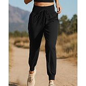 olcso Futó nadrág és leggings-Női Tréningnadrág melegítőalsók Zsinór Alsók Szabadtéri Sport &amp; Szabadtéri Hétköznapi Elasztikus Tenisz Golf Futás Normál sportruházat Sportruházat Egyszínű Fekete Lóhere Khakizöld