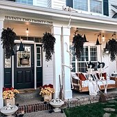 economico Corone di Halloween e Decorazioni Floreali-2/4 mazzi di piante artificiali di Halloween, foglie di eucalipto finte, finte piante verdi in plastica per esterni, per pareti, casa, stanza, patio, interni, mensole, ufficio, decorazioni