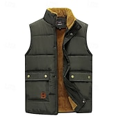 abordables Vestes-Homme Veste Randonnée Gilet polaire Sans manches Veste Extérieur Chaleur Thermique Léger Respirant Hiver Fermeture éclair Polyester Noir / Orange. Noir Vert Véronèse Chasse Pêche Escalade