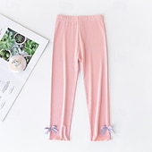 cheap Bottoms-Kids Girls&#039; Leggings Solid Color Daily Outdoor 4-12 Years Fall Black White Pink