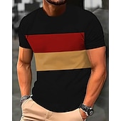 ieftine tricouri de bază-Bărbați Tricou Tricouri Cămașă cu mânecă scurtă Tee Top Manșon scurt Stil Nautic Vară Bloc Culoare Modă Designer De Bază Peteci Vacanță Stradă Ieșire Galben Rosu Portocaliu Top tricou pentru bărbați