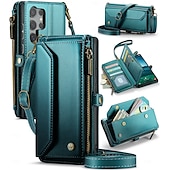 abordables Coques Samsung-téléphone Coque Pour Samsung Galaxy S25 Ultra A55 A35 A25 A15 5G A72 A52 A32 A22 A12 S10 Plus Étui Portefeuille avec Lanière Avec Dragonne Support TPU faux cuir