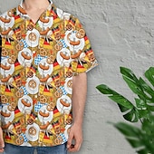 baratos Vestuário Gráfico-camisas havaianas Camisa Aloha Bávaro Munique Alemão Alpino Arte Gráfica para Homens Adulto Impressão 3D  para Carnaval Cerveja Oktoberfest Praia Férias Festa