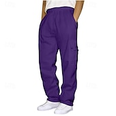 cheap Sweatpants-Men&#039;s Athletic Pants Sweatpants Trousers Pocket Drawstring Elastic Waist Plain Comfort Sports Outdoor Daily Fashion Casual Light Khaki Black Micro-elastic