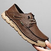 abordables sandales d&#039;extérieur-Baskets d&#039;extérieur pour hommes en cuir marron avec tige en mesh, semelle intérieure coussinée et semelle en caoutchouc durable pour le sport, la randonnée et les aventures actives en plein air