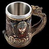 baratos Canecas &amp; Chávenas-Caneca de pirata viking com cabeça de dragão medieval, caneca de presente para Oktoberfest, copo de cerveja de resina 3D com forro de aço inoxidável, utensílios de bar góticos para decoração de casa, pub ou taverna