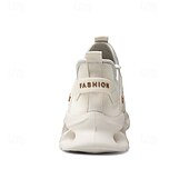 billige Sneakers til herrer-gule herresneakers med flammedesign, lett, pustende overdel, komfortabel passform for løping, trening og hverdagsbruk