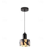 cheap Island Lights-Luxury Round Natural Stone Pendant Lamp Bedroom Bedside LED Chandelier Living Room Home Hanging Lights