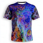 ieftine Tricouri 3D-Bărbați 3D Print #D Tricou Manșon scurt Tricou Tipărire 3D Stil Nautic Cămașă Exagerat Designer Artistic Petrecere Stradă Casual Mov Intens Mov Deschis Mov Vară Primăvară Toate Sezoanele Îmbrăcăminte