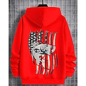 economico Animali 3D per Ragazzo-Ragazzi 3D Bandiera Felpa con Cappuccio Manica Lunga Primavera Autunno Moda Streetwear Bambini 4-12 Anni Con cappuccio All&#039;aperto Casuale Quotidiano Vestibilità regolare