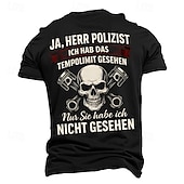 tanie Zabavne koszulki męskie-Męskie Motosiklet Niemiecki Podkoszulek Krótki rękaw Podkoszulek Druk 3D Półgolf Koszula Moda Codzienny Podstawowy Ulica Codzienny Czarny Niebieski Zielony Lato Wiosna Na każdy sezon Odzież S M L XL