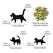 preiswerte Halloween Außen Dekor-3 Stück Halloween Schwarze Katze Metallschild mit Zubehör, Gartenstecker Dekoration für den Rasen, gruselige Katzensilhouette für Halloween Party Dekor