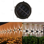 economico Applique per esterni-1 lampada da parete solare impermeabile per esterni con 5 fasci LED, illuminazione per cortile, giardino, recinzione, balcone, scala