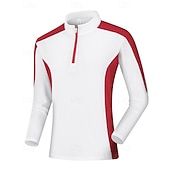 Недорогие Футболки и майки для бега-Муж. Рубашка тренировки Беговой верх Молния Длинный рукав Верхняя часть Одежда для спорта и отдыха Осень Пэчворк Быстровысыхающий Влагоотводящие Тренировка в тренажерном зале Тренировки Бег