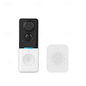 economico Impianti videocitofonici-Videocitofono wireless intelligente 1080p con suoneria, visione notturna, avvisi in tempo reale, rilevamento del corpo tramite intelligenza artificiale, chiamate bidirezionali tramite Wi-Fi,