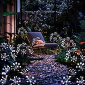 abordables Luces de camino y linternas-Luces solares decorativas para jardín, luces solares para exteriores, impermeables, para patio, porche, parterres, suministros de jardinería de hadas, regalos, adornos navideños.