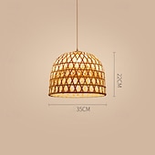 cheap Pendant Lights-Dome Pendant Light Natural Hemp Rattan Chandelier Light Fixture Lighting Modern Weave Wicker Hanging Lamp for Hallway Dining Room Open Weave Cane Rib Bell Hanging Lamp