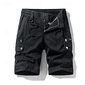 economico Classico-Per uomo Pantaloncini cargo Shorts Pantaloncini Estivi Coulisse Elastico in vita Multi-tasche Semplice Comodità Indossabile Lunghezza al ginocchio All&#039;aperto Sport Quotidiano Moda Casual Nero Cachi