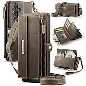 billige Samsung-etui-telefon Etui Til Samsung Galaxy S25 Ultra S24 S23 S22 S21 S20 Ultra Plus FE A53 A33 A23 A13 Lommebok-kortveske med nøkkelbånd Støtte Støtsikker TPU PU lær