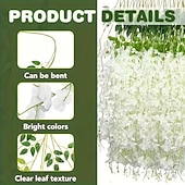 olcso Művirág-36 db-os műliliom virágfüzér, fehér függő műliliom esküvőre, partira, ünnepi dekorációra és otthoni kerti faldekorációra, karbantartásmentes