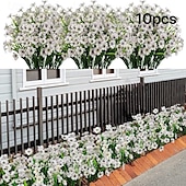 olcso hálaadás és őszi dekoráció-10 db UV-álló műorchidea csokor, műanyag művirág kültéri kertbe, verandára, ablakba és otthoni dekorációhoz, tökéletes húsvétra, Oktoberfestre, halottak napjára, diwalira, emléknapra és szezonális