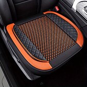 baratos Capas para bancos de automóveis-capa de assento de carro de luxo - almofada de seda preta acolchoada com padrão de diamante respirável &amp;design antiderrapante para conforto no verão, acessórios automotivos duráveis, capas de assento