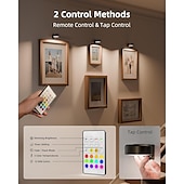 economico luce dell&#039;armadio-luci per quadri da parete, luci magnetiche a batteria per poster con 3 temperature di colore &amp;12 luci da parete RGB con timer dimmerabile e telecomando, per pittura, decorazione per cornice espositiva