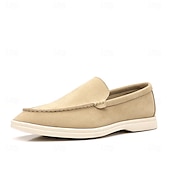 voordelige Hereninstappers &amp; loafers-Lichtblauwe instappers voor heren – ademende platte schoenen van imitatiesuède met gedempte zool voor lente-outfits, dagelijkse woon-werkverkeer en ontspannen stadswandelingen