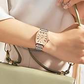 economico Orologi al quarzo-Orologio da donna alla moda con quadrante a botte di vino orologio al quarzo con numeri romani cinturino impermeabile PX7 calendario cinturino in acciaio inossidabile miglior scelta per i regali per