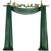 cheap Artificial Plants &amp; Flowers-20FT Mesh Tulle Fabric, Silky Wrinkle-Resistant Chiffon Sheer Drapery for Wedding Decor, Bridal Canopy, Event Backdrop, Festival, and Arch Drapes