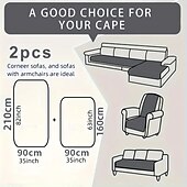 baratos Capa de Sofá-Capas de sofá modernas em formato de L, 2 peças, em azul e branco, duráveis, protetores de sofá que aceitam animais de estimação, com design acolchoado, laváveis à máquina, adequadas para sofás