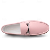 voordelige Casual loafers-Rode imitatieleren loafers voor heren, stijlvol instapmodel met comfortabele, zachte binnenzool, ideaal voor zakelijke, casual weekenden en reizen