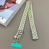 economico Lanyards e cinturini da polso per telefono-tracolla per cellulare con corda appesa, tracolla con foglia di rattan ricamata, catena appesa, ciondolo con perla, cordino regolabile per il collo, corda intrecciata a mano
