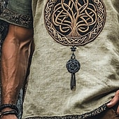 tanie Wakacje-Męskie Podkoszulek Koszulki Koszulka z krótkim rękawkiem Koszulka Drzewo Urlop Ulica Zielony Krótki rękaw W serek Lato Odzież Etniczne i religijne