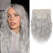 abordables Clip dans les extensions-Extensions de cheveux à clipser - 4 pièces 12 extensions de cheveux bruns courts bouclés et ondulés avec trame en dentelle invisible et mèches