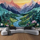 cheap Landscape Tapestry-Landscape Mountain Hanging Tapestry Wall Art Large Tapestry Mural Decor Photograph Backdrop Blanket Curtain Home Bedroom Living Room Decoration