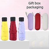 baratos Chapéus de Chuva-guarda-chuva de viagem compacto, estrutura de 5 camadas à prova de vento, guarda-chuva dobrável leve de secagem rápida com caixa de presente, proteção portátil para todas as condições climáticas, cabe