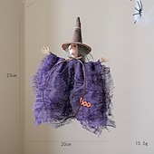 levne Halloweenové závěsné a stolní dekorace-1ks halloweenská čarodějnická ozdoba s dýní, duchem a síťovanou výzdobou - strašidelná závěsná dekorace na závěsný stůl ve stylu strašidelného domu pro domov, zahradu nebo kancelář