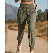 olcso Futó nadrág és leggings-Női Tréningnadrág melegítőalsók Zsinór Alsók Szabadtéri Sport &amp; Szabadtéri Hétköznapi Elasztikus Tenisz Golf Futás Normál sportruházat Sportruházat Egyszínű Fekete Lóhere Khakizöld
