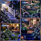 abordables Luces de camino y linternas-Luces solares decorativas para jardín, luces solares para exteriores, impermeables, para patio, porche, parterres, suministros de jardinería de hadas, regalos, adornos navideños.