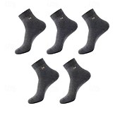 economico calzini da uomo-Per uomo 5 Paia Pacchi Multipli Calzini Calzini a Mezza Gamba Calzini da Corsa Calzini Casual Nero Bianco Colore Colore Solido / Tinta Unita Vacanza Sport &amp; Outdoor Quotidiano Base Medio Primavera