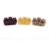 cheap Sculptures-Three Wise Monkeys Figurine Gold Resin Feng Shui Decor, See No Evil Hear No Evil Speak No Evil Statue for Home Office Shelf Decoration