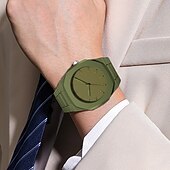 abordables Relojes de Cuarzo-Reloj de pulsera de silicona para hombre y mujer, informal, sencillo, resistente al agua, moderno y versátil, de cuarzo.